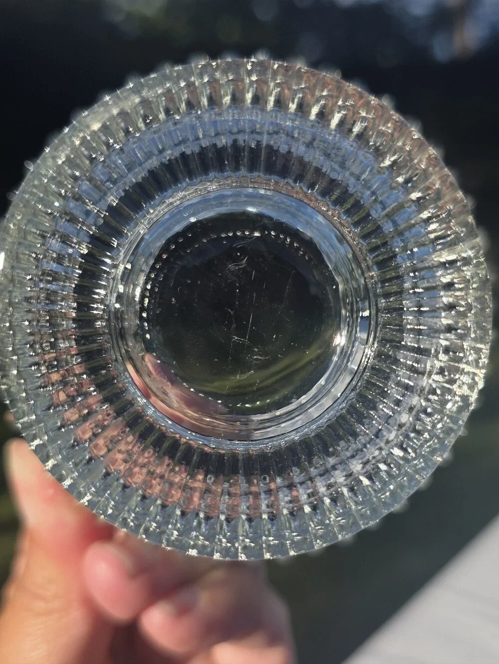 Vintage 1950s Jeannette Glass Dewdrop Clear Hobnail Pedestal Dessert Bowl / Cand
